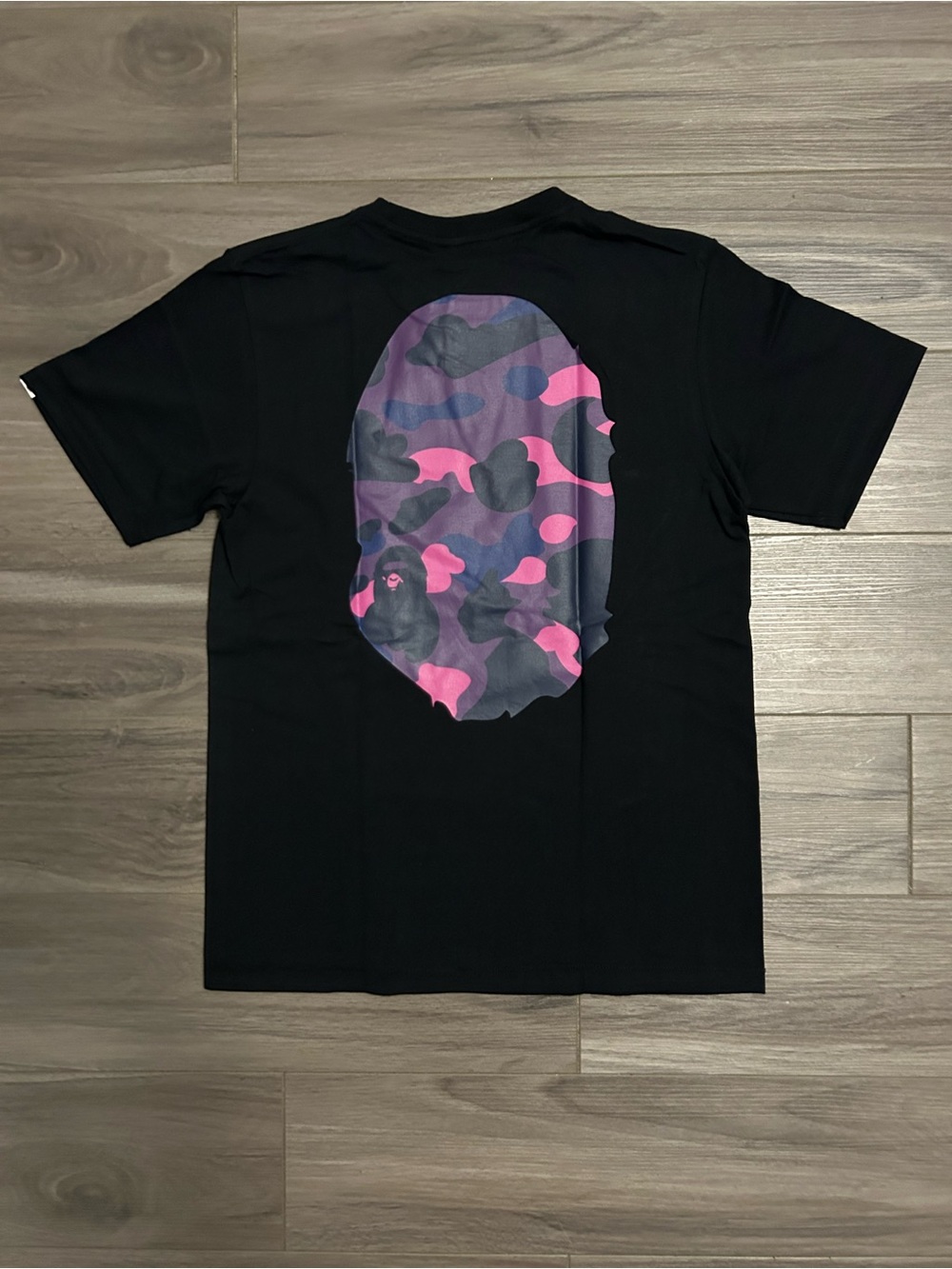 BAPE ABC Camo Big Ape Head Black T-Shirt – Purple/Pink - Picture 4 of 7